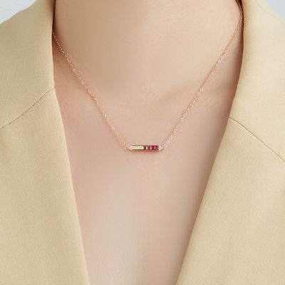 1.31ft 2.2g 스털링 실버 목걸이 체인 S925 레인보우 18 인치 실버 체인