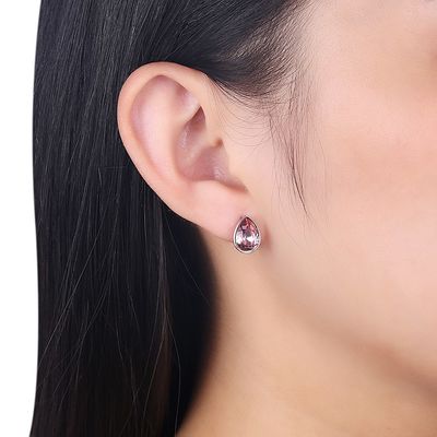 여성용 핑크 스털링 실버 쥬얼리 귀걸이