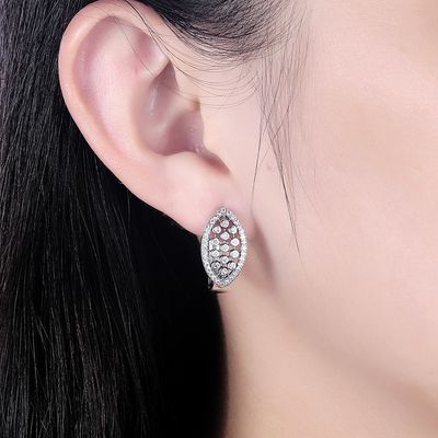 1.9x1cm 4.6 그램 리얼 다이아몬드 귀걸이 하누카 925 스털링 실버 귀걸이