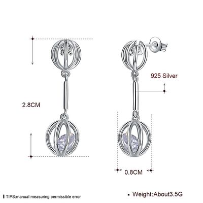 0.12oz 2.8X0.8cm 사파이어 스터드 귀걸이 합금 지르콘 스톤 귀걸이