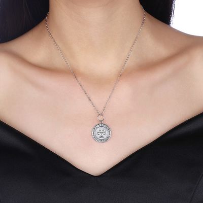 16in 0.9g 발 프린트 목걸이 러블리 3A CZ 925 실버 목걸이