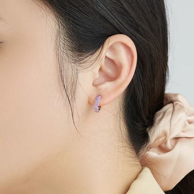 스레드 CZ 0.85 그램 0.15mm 스털링 실버 하트 귀걸이 하트 스터드
