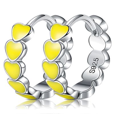 스레드 CZ 0.85 그램 0.15mm 스털링 실버 하트 귀걸이 하트 스터드