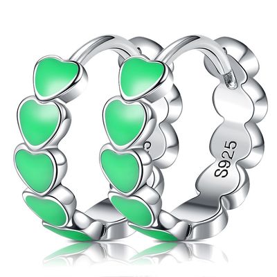 스레드 CZ 0.85 그램 0.15mm 스털링 실버 하트 귀걸이 하트 스터드