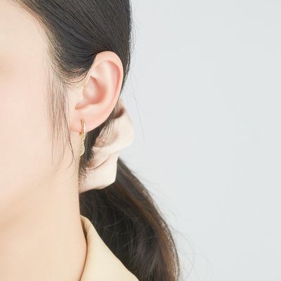 0.67in 2.2g 스털링 실버 쥬얼리 세트 백금 도금 CZ 실버 바늘 귀걸이
