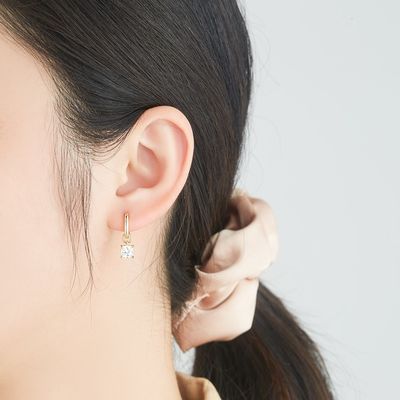 0.67in 2.2g 스털링 실버 쥬얼리 세트 백금 도금 CZ 실버 바늘 귀걸이
