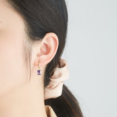 0.67in 2.2g 스털링 실버 쥬얼리 세트 백금 도금 CZ 실버 바늘 귀걸이