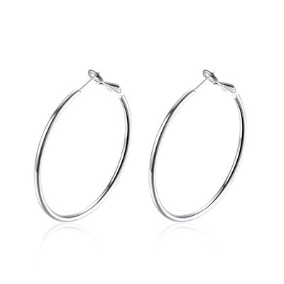 40mm 금에 의하여 도금되는 주문 고리 귀걸이 둥근 8.2g 로즈 골드 OEM 약혼