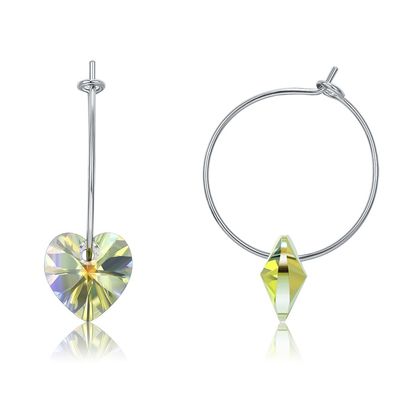 925 스털링 실버 맞춤형 후프 귀걸이 20×10mm 스와로브스키 크리스탈 포함